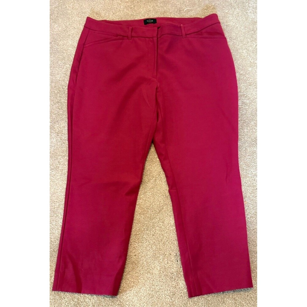 White House Black Market Women's Size 14 Short Dark Pink Slim Ankle Pants